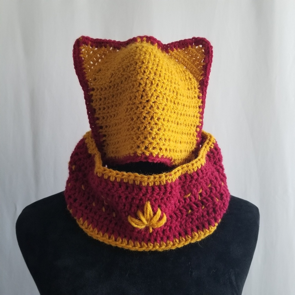 Essence of Autumn Cat Ear Hat and Neck Warmer Set